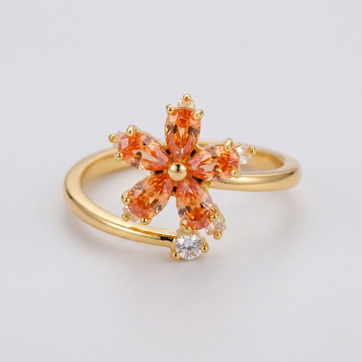 Amber Blossom Ring