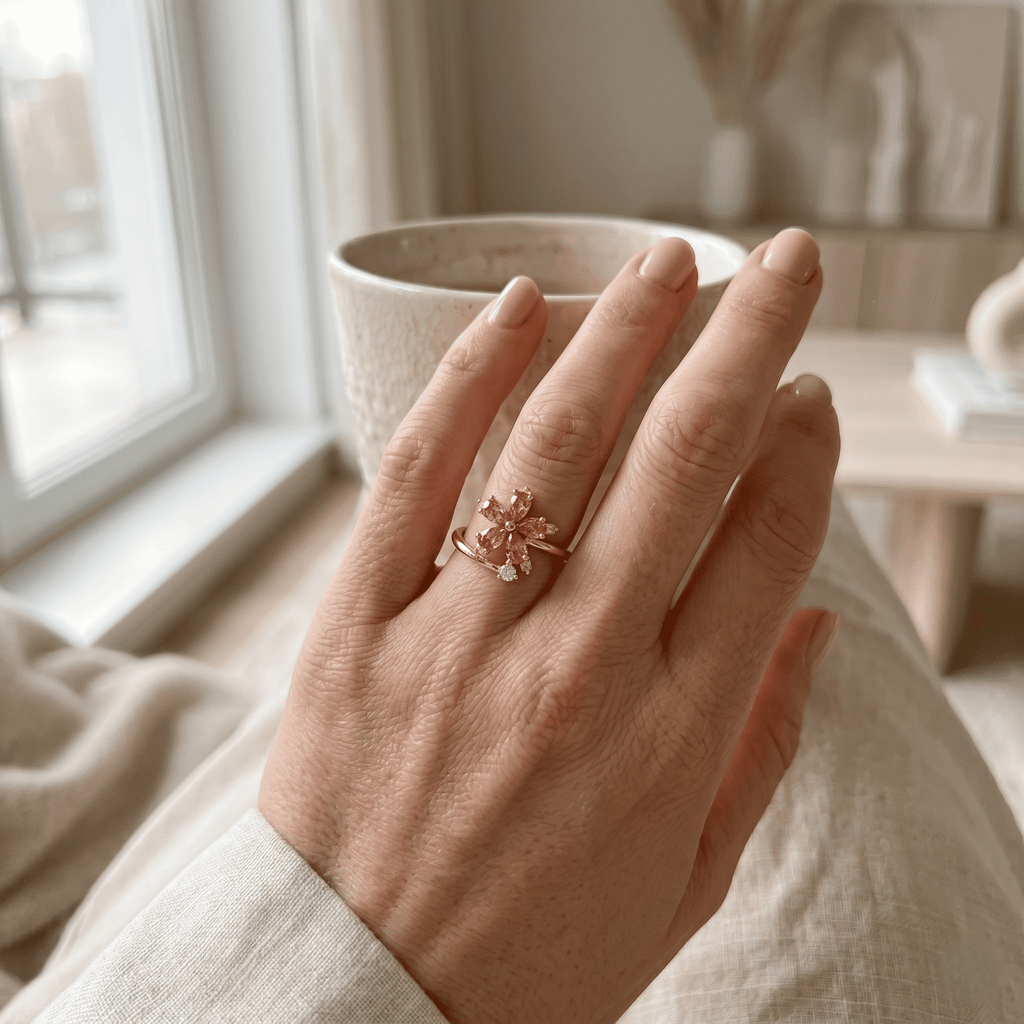 Amber Blossom Ring