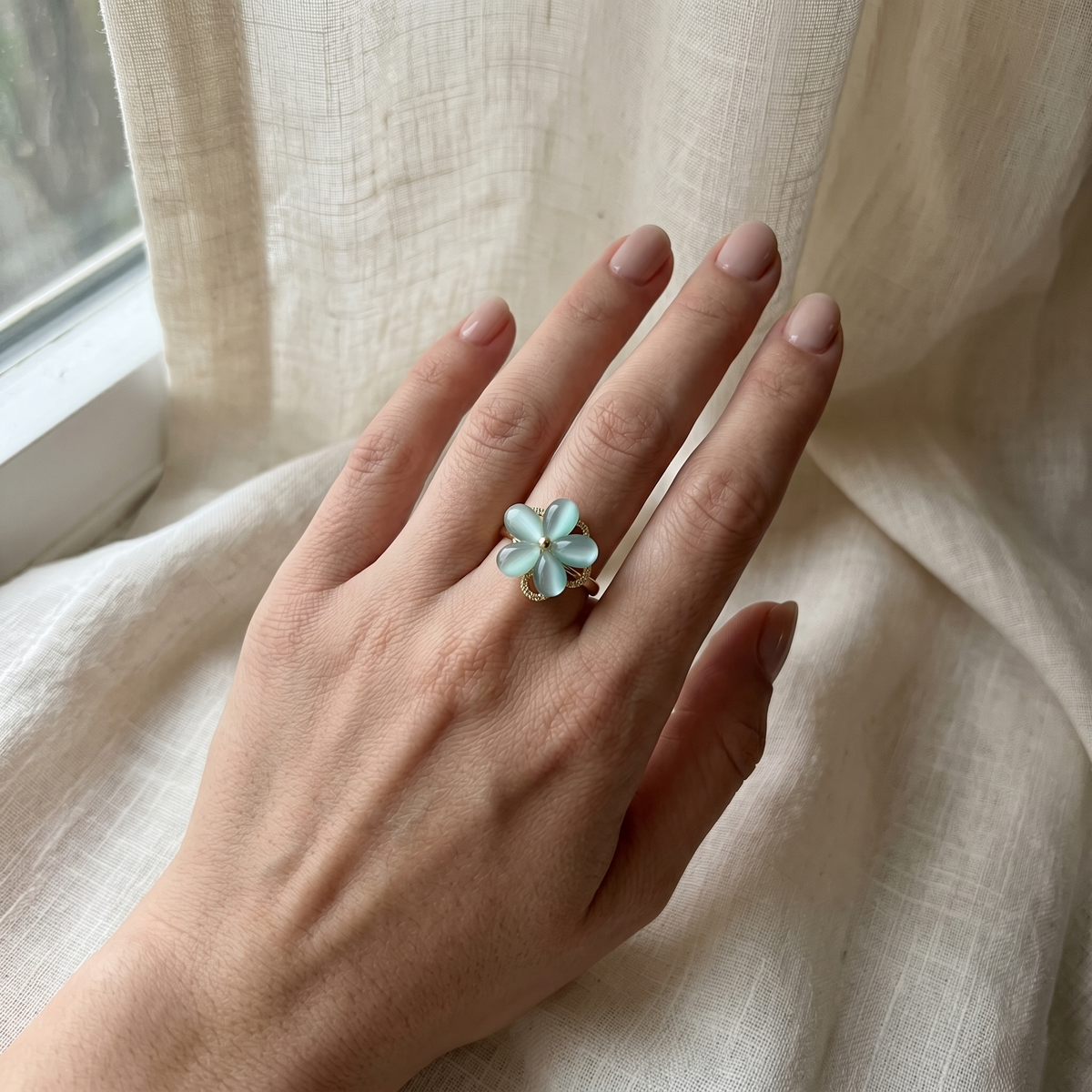 Azure Petal Ring