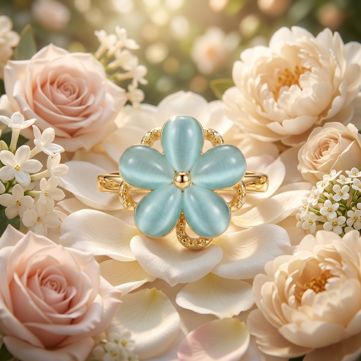 Azure Petal Ring