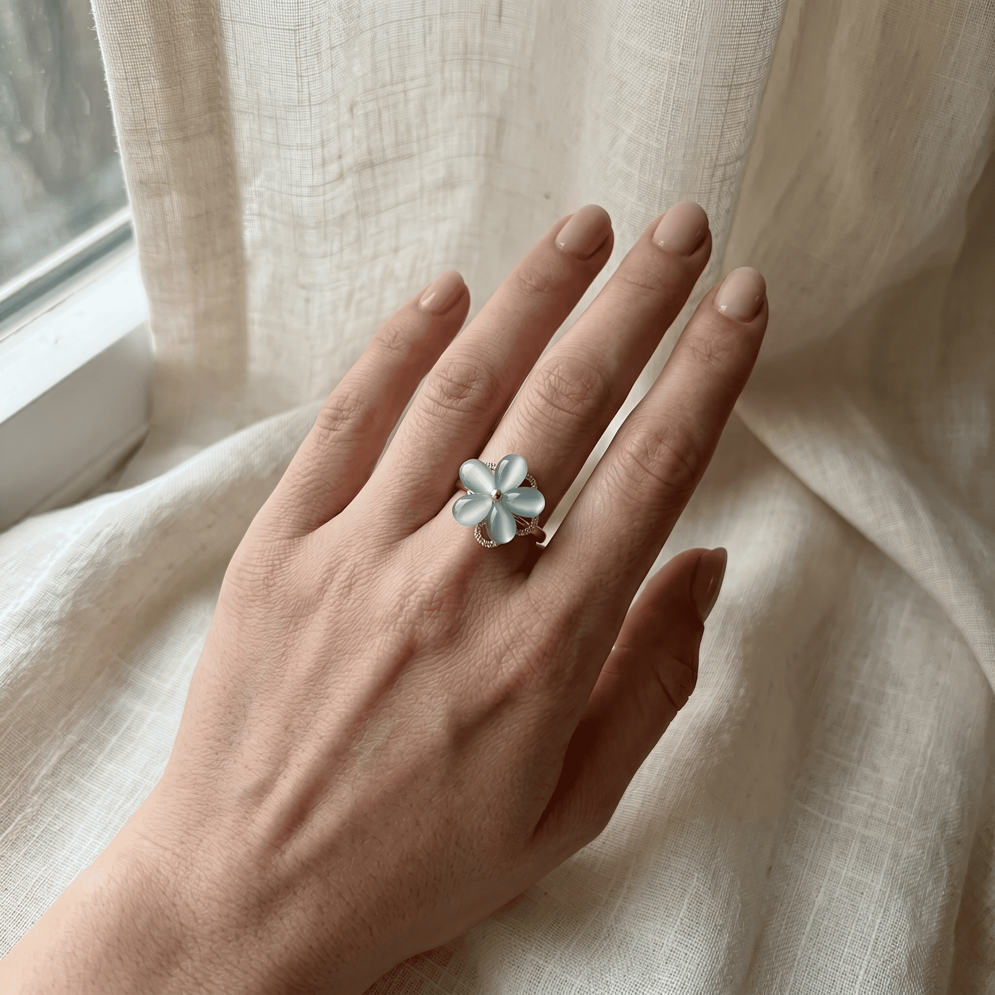 Azure Petal Ring