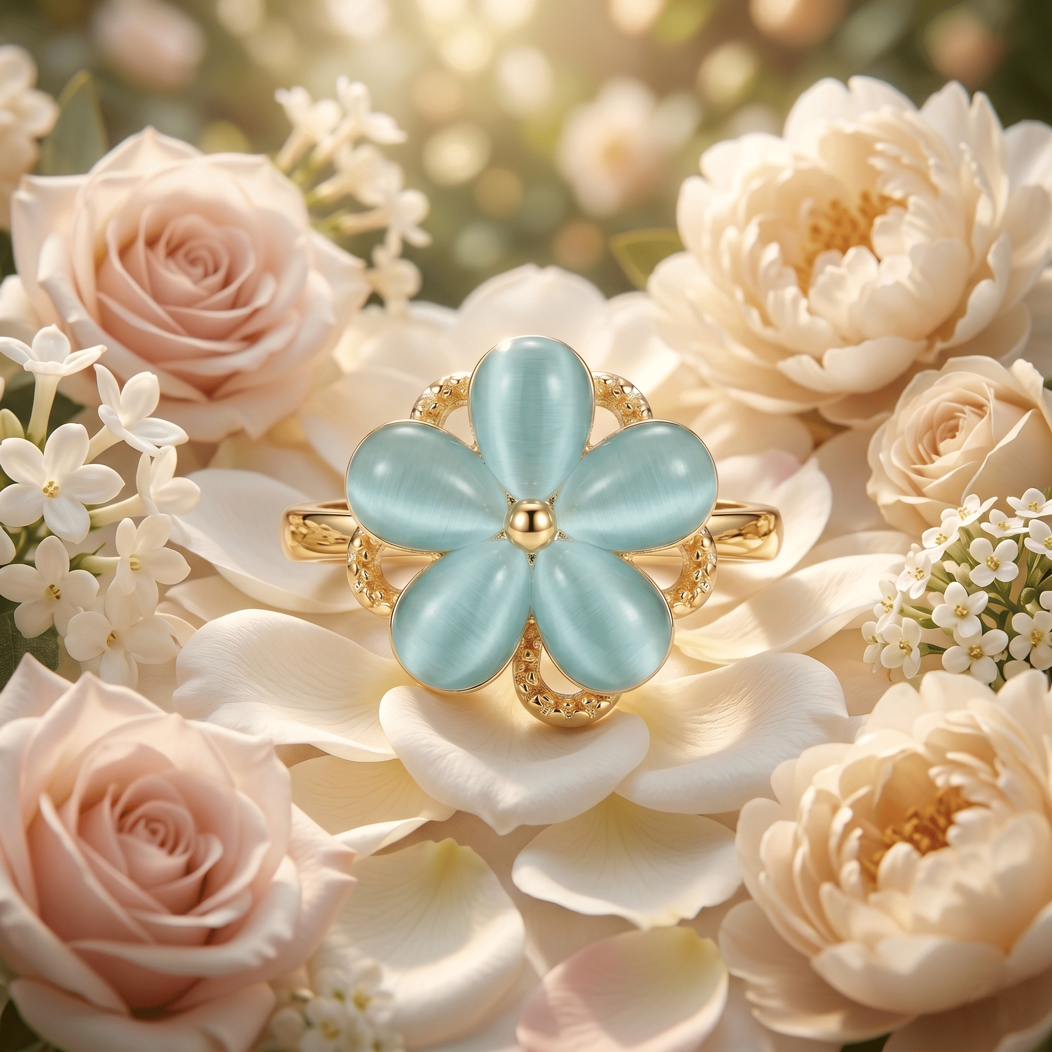 Azure Petal Ring