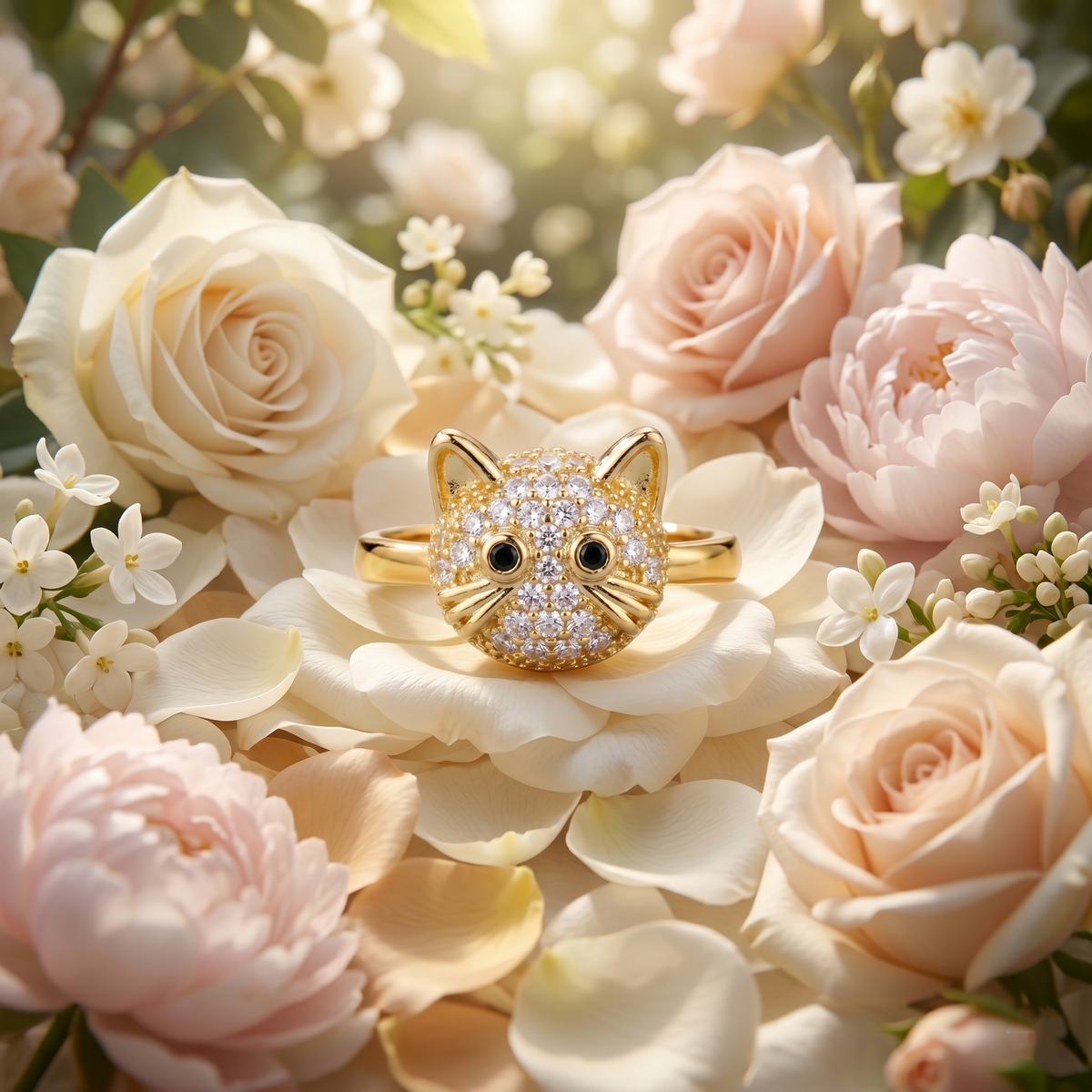 Blooming Kitty Ring