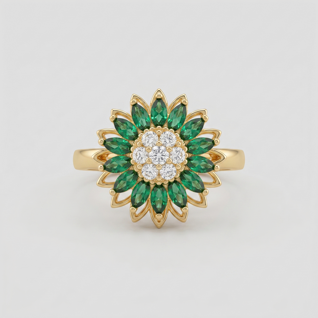 Emerald Fleur Ring