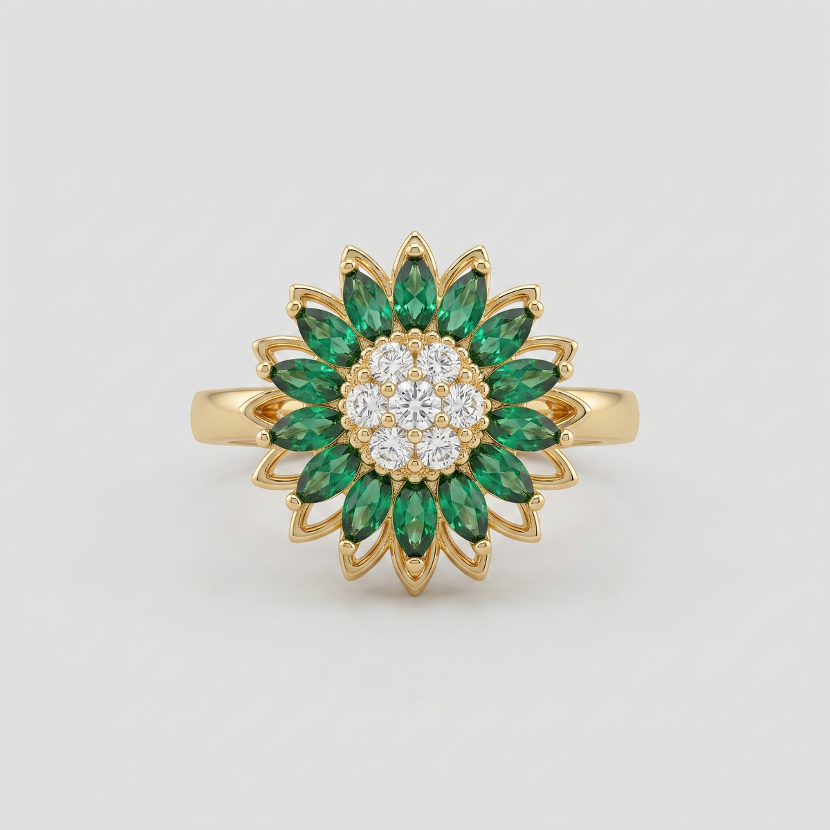 Emerald Fleur Ring
