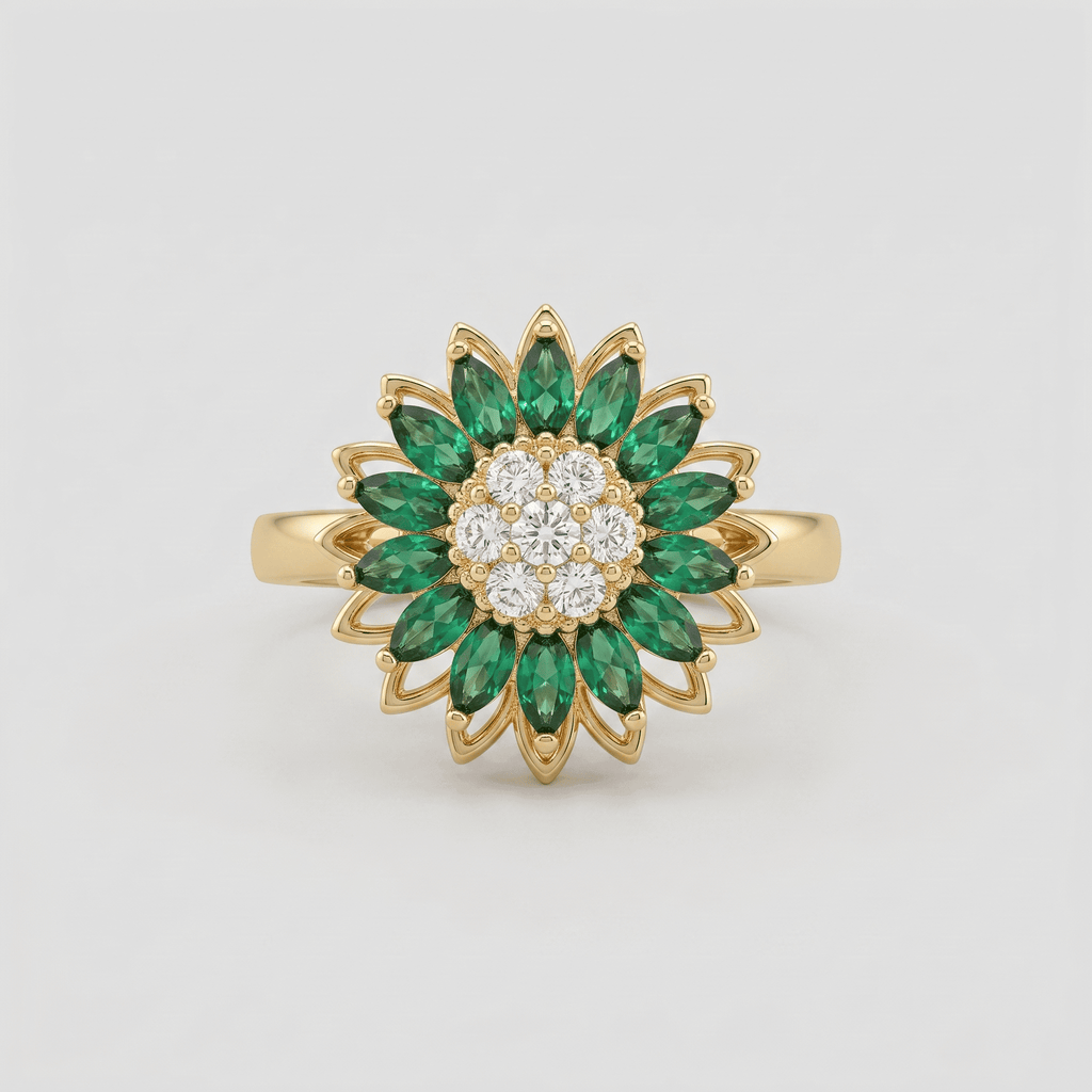 Emerald Fleur Ring