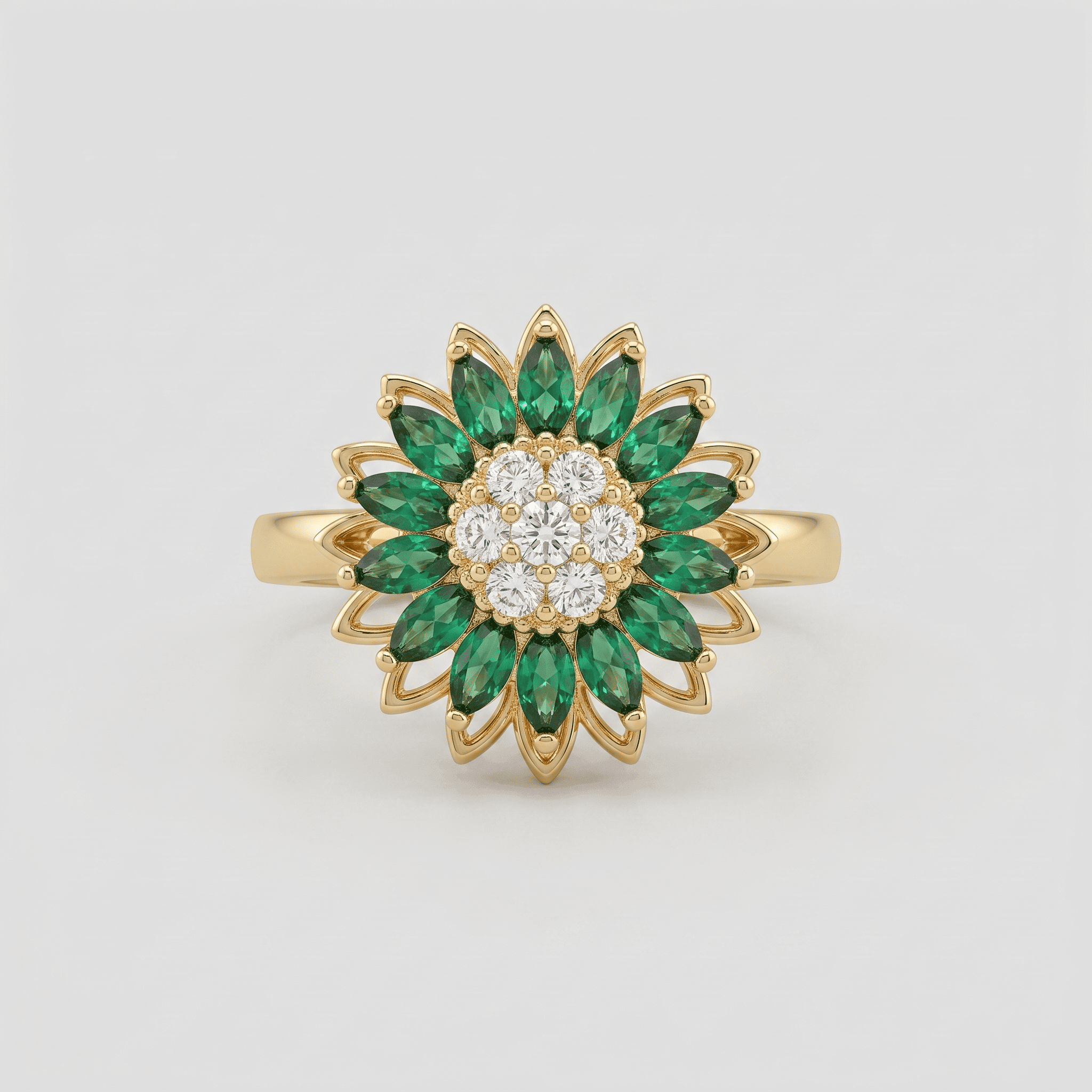 Emerald Fleur Ring