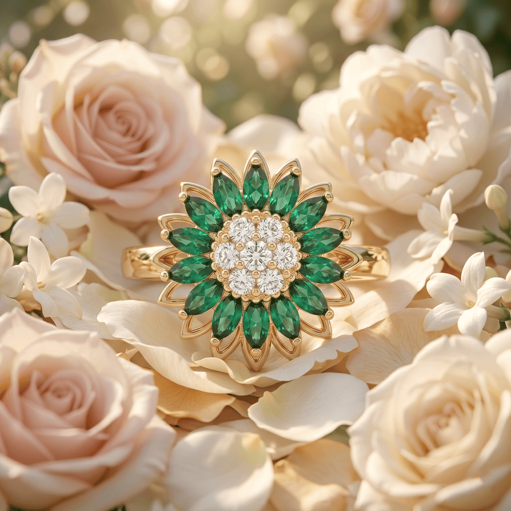 Emerald Fleur Ring