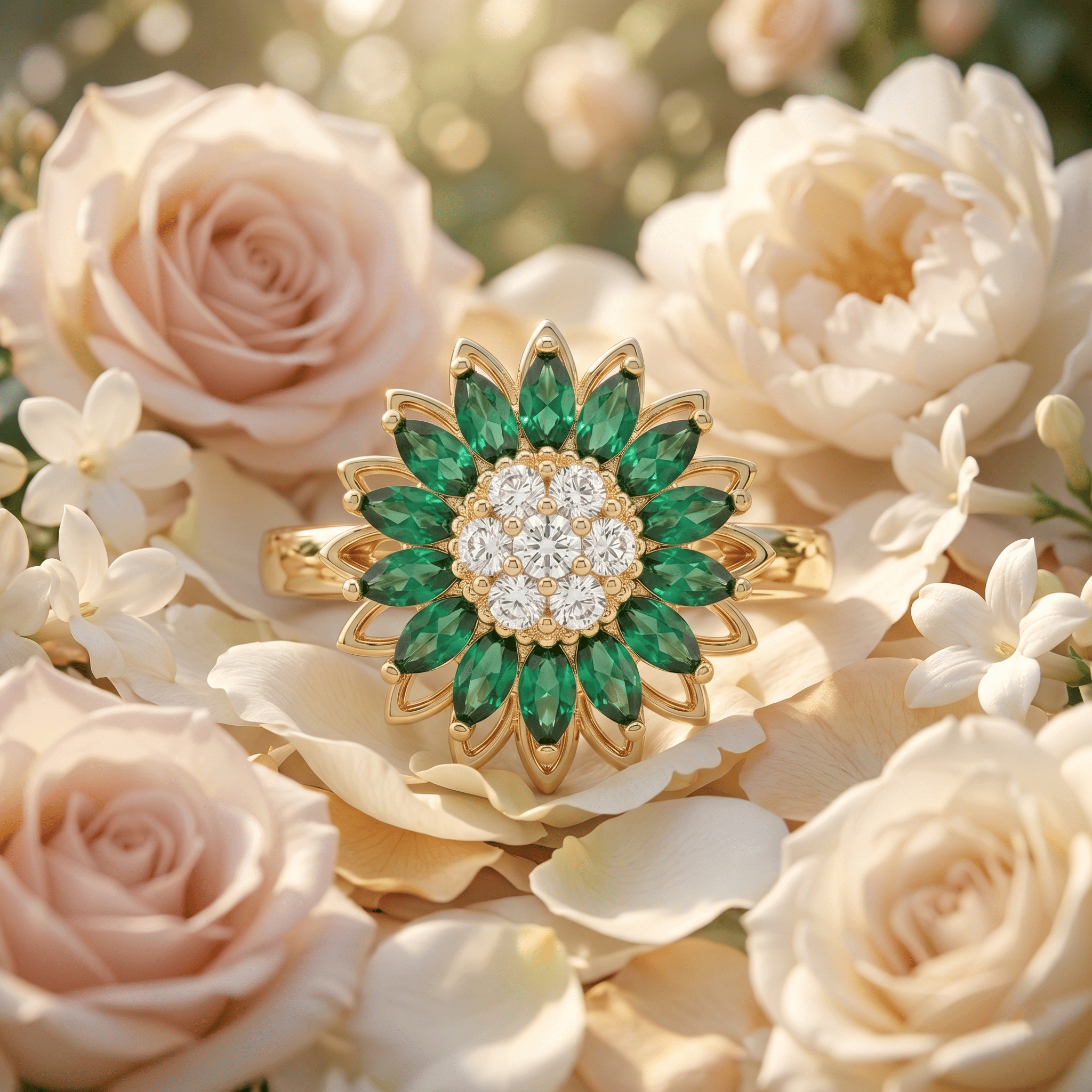 Emerald Fleur Ring