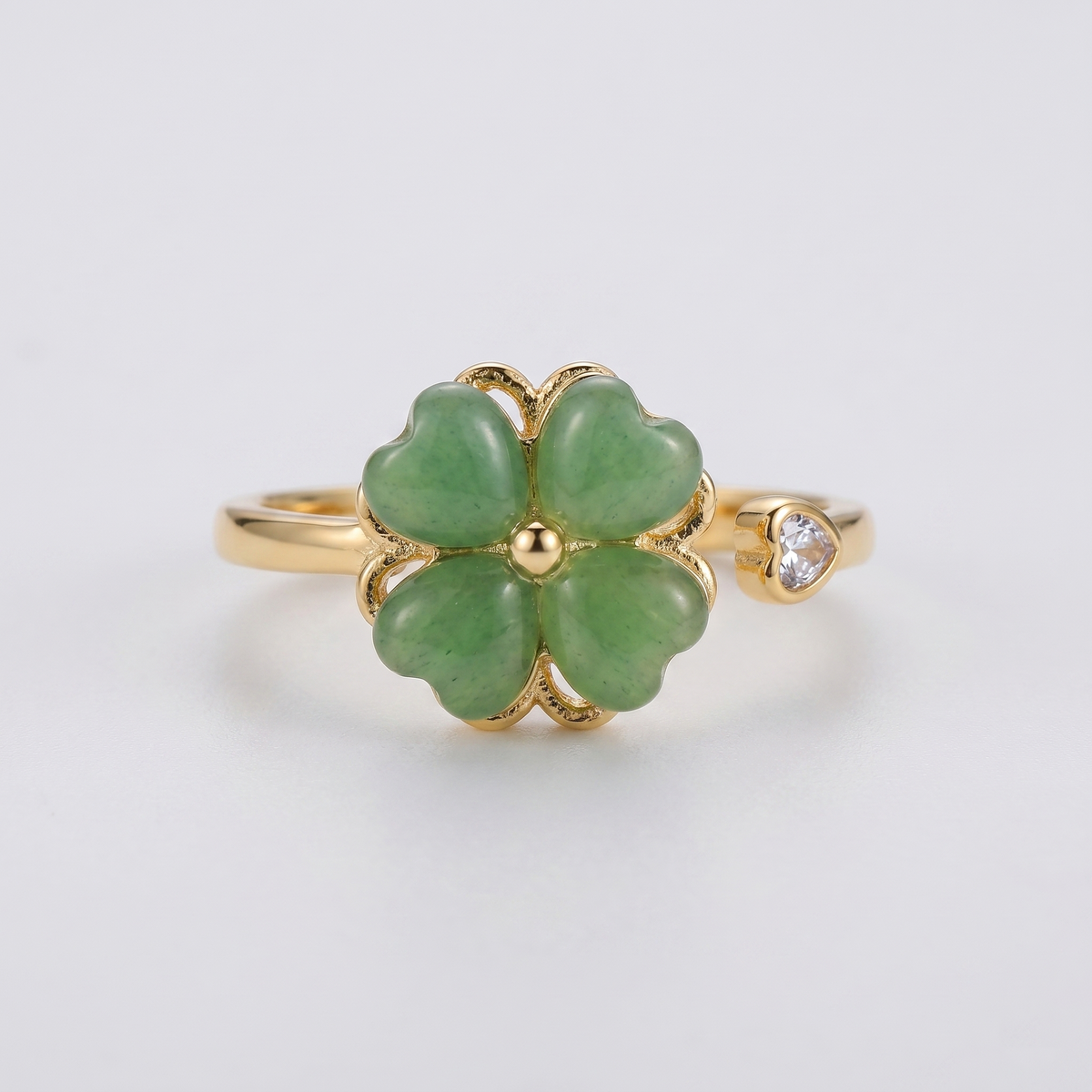 Jade Clover Ring