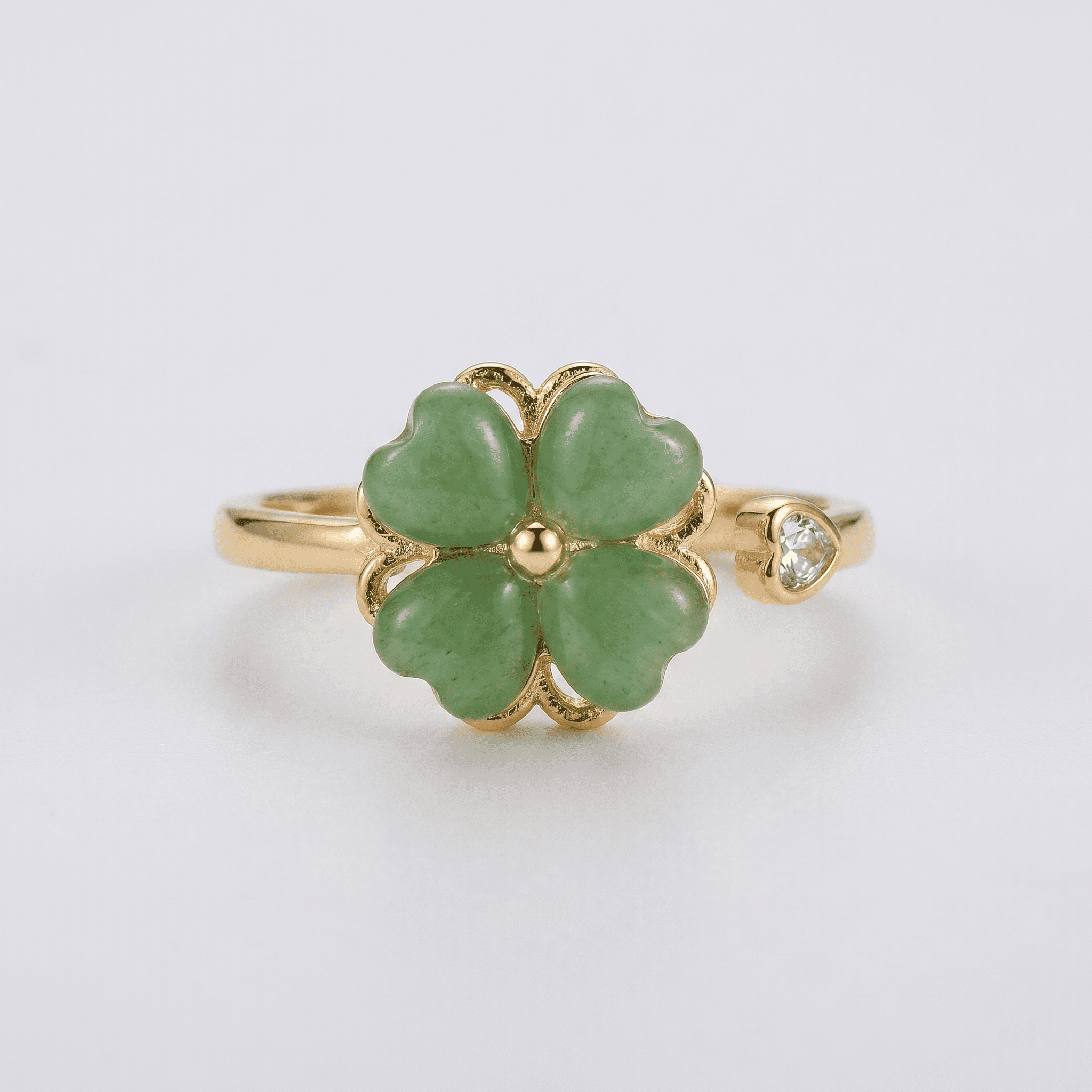 Jade Clover Ring