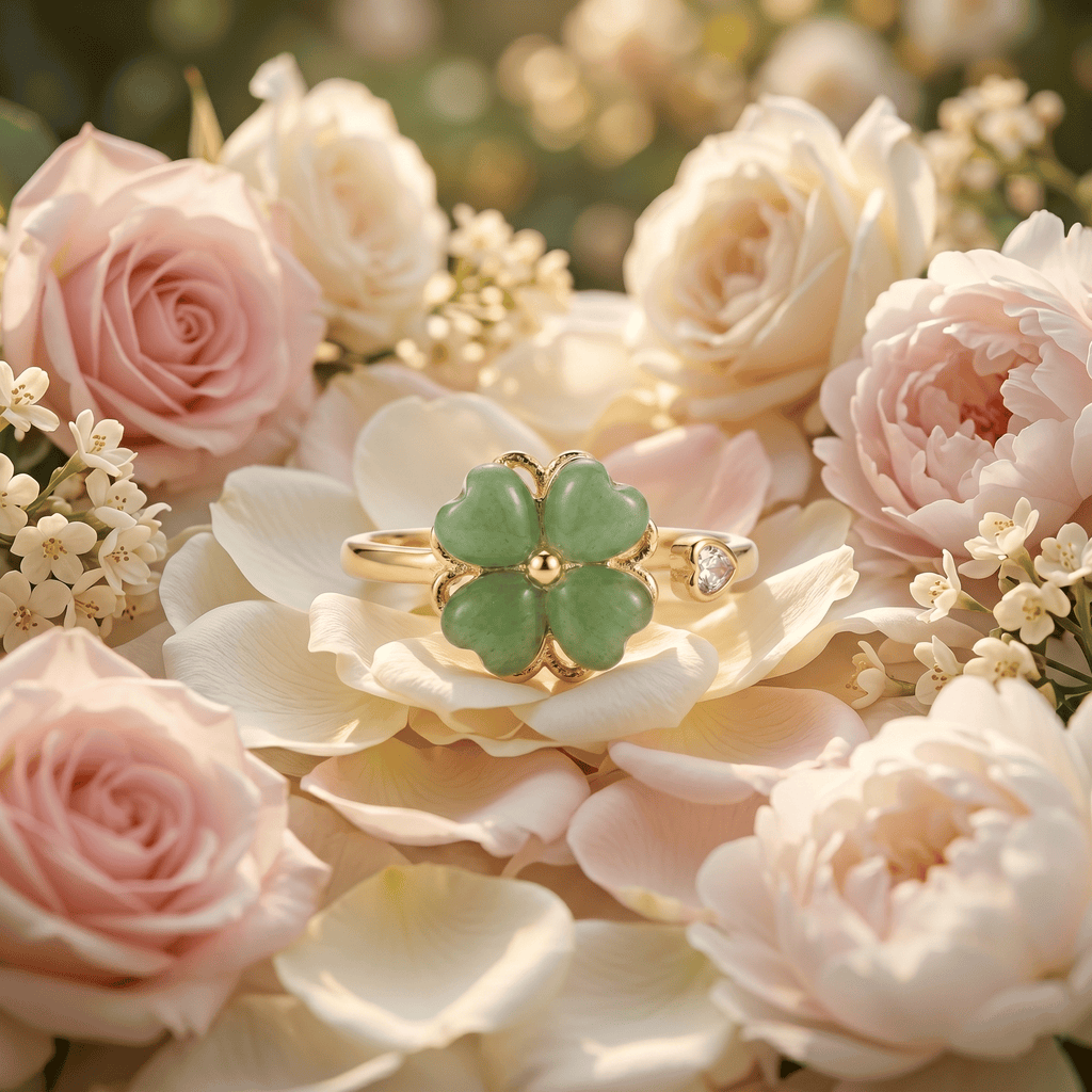 Jade Clover Ring