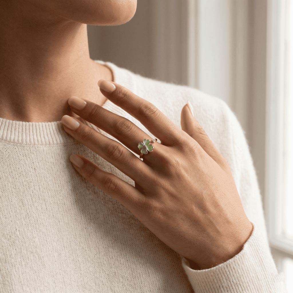 Jade Clover Ring