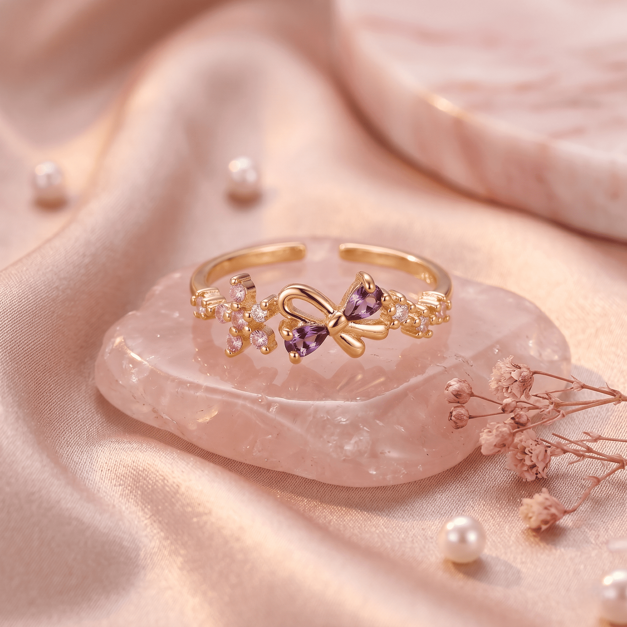 Rosé Papillon Ring