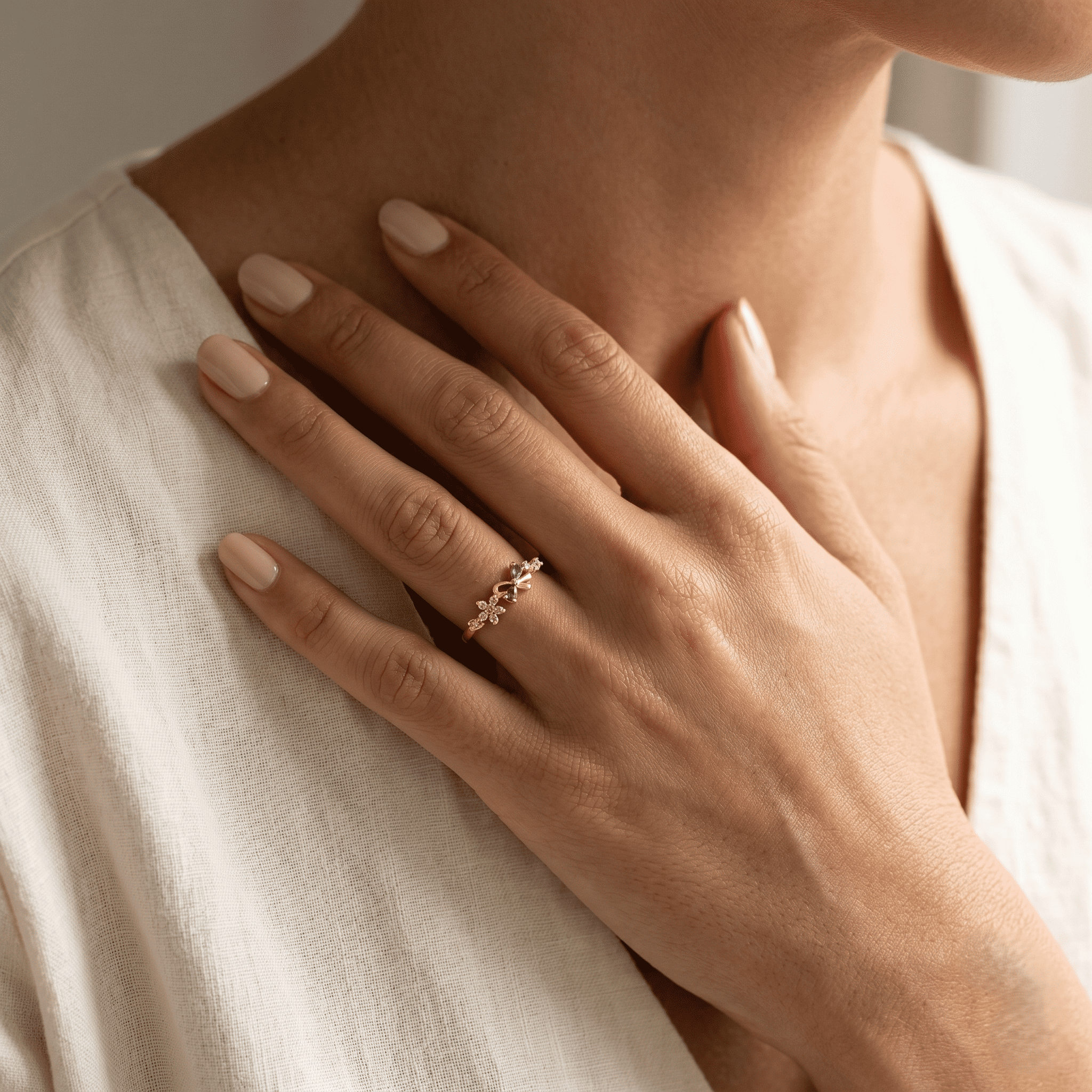 Rosé Papillon Ring