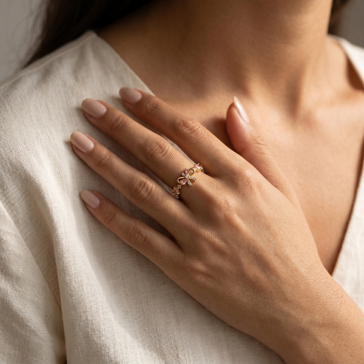 Rosé Noeud Ring