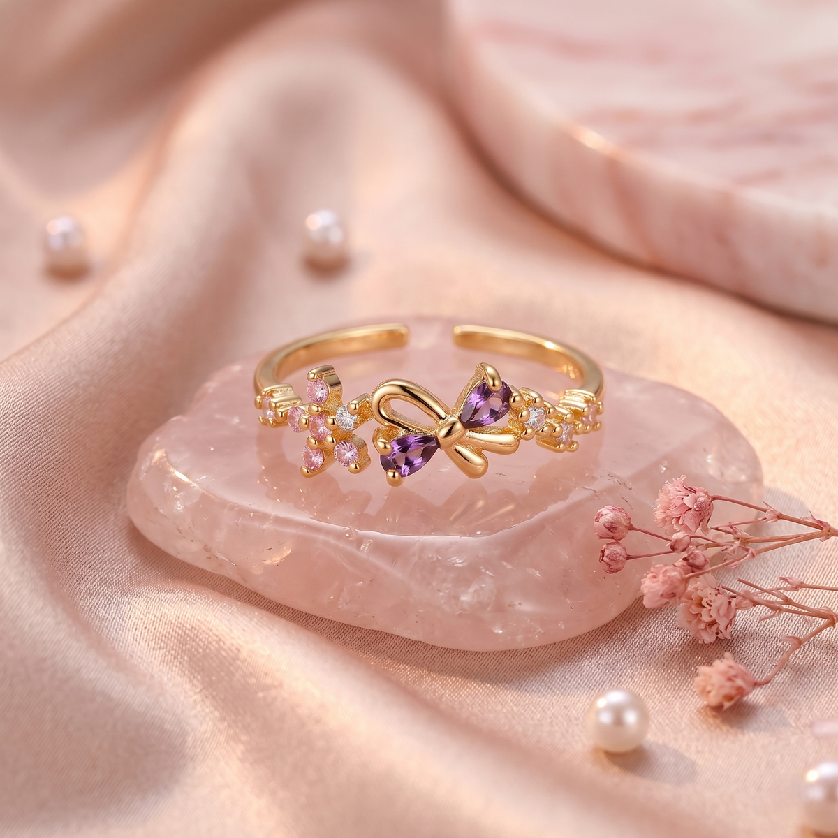 Rosé Papillon Ring