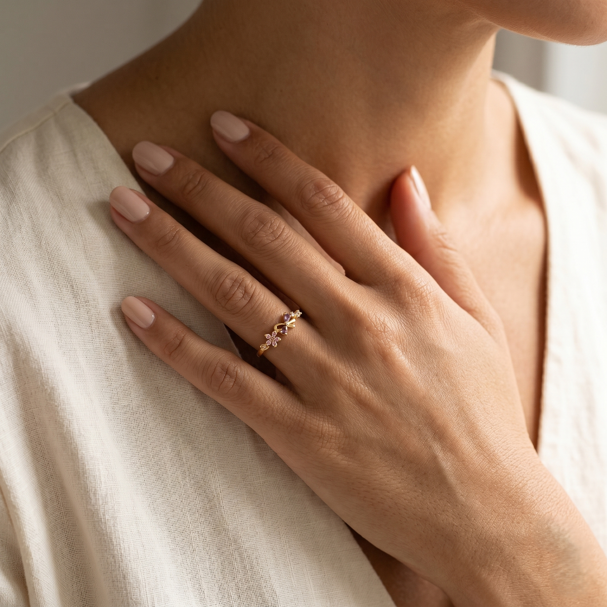Rosé Papillon Ring